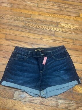 Arizona Jean Company Dark Blue Rolled Hem Denim Shorts